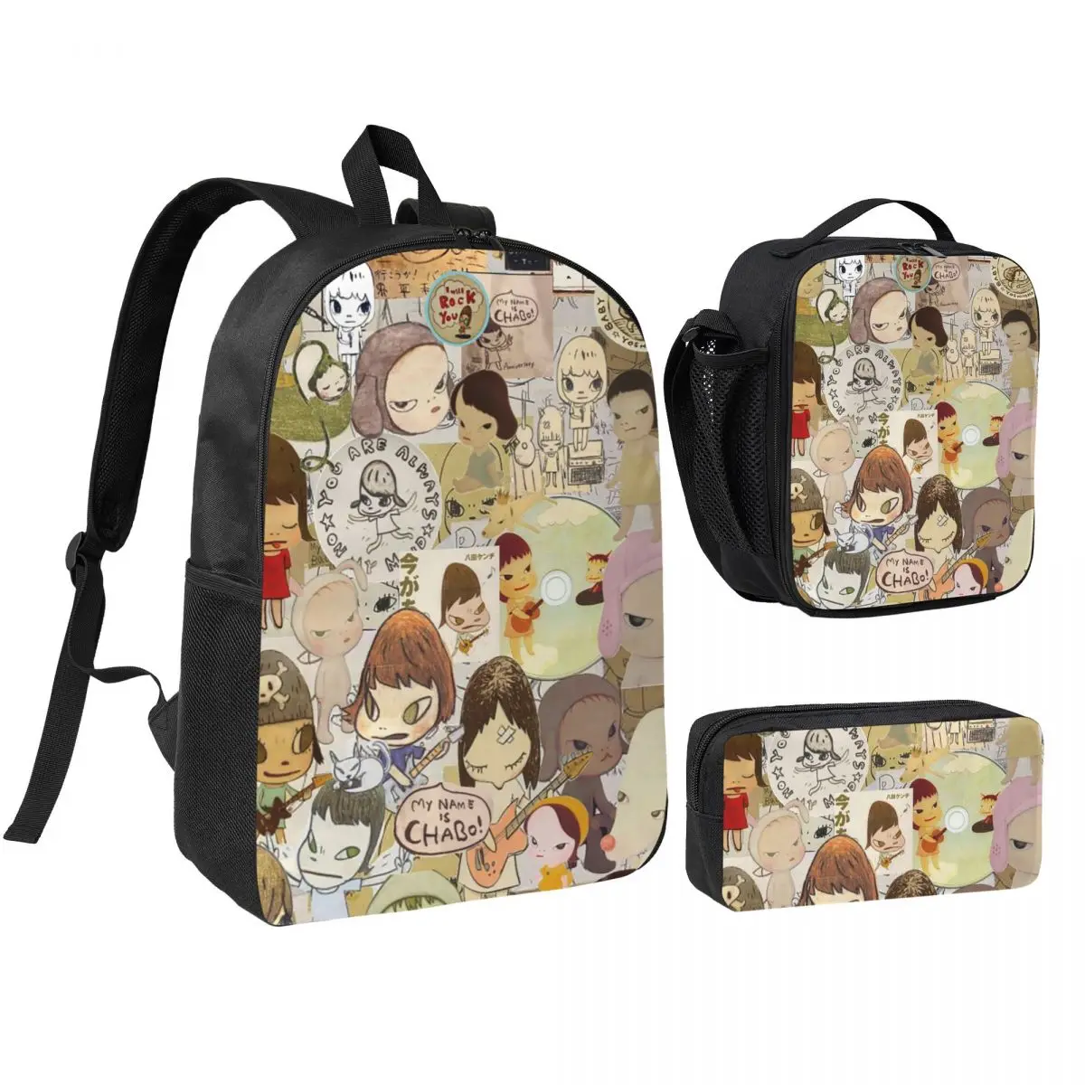 Yoshitomo Nara Backpack Student Boys Girls BookBag School Bag Computer Shoulder Bags 3ps Insulated Lunch Bag Pencil Case
Yoshitomo Nara Backpack Student Boys Girls BookBag School Bag Computer Shoulder Bags 3ps Insulated Lunch Bag Pencil Case
