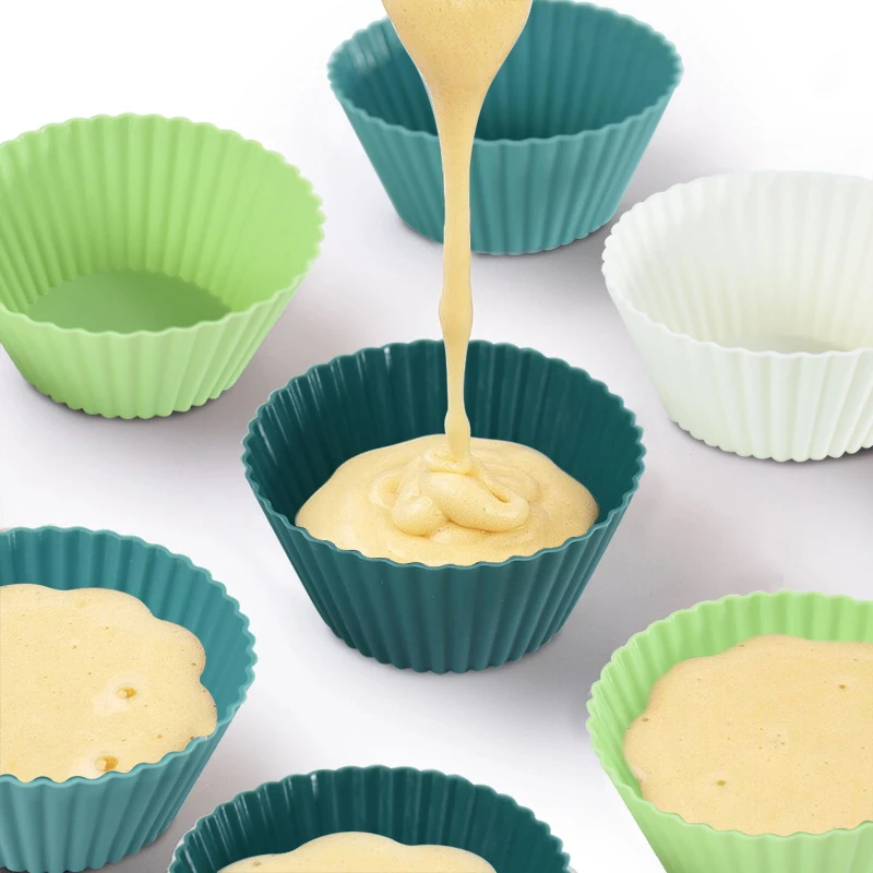 12Pcs Green White Circular Silicone Cake Cups Reusable Cupcake Muffin Liners Baking Mold Home DIY Dessert Kitchen Accessories
12Pcs Green White Circular Silicone Cake Cups Reusable Cupcake Muffin Liners Baking Mold Home DIY Dessert Kitchen Accessories