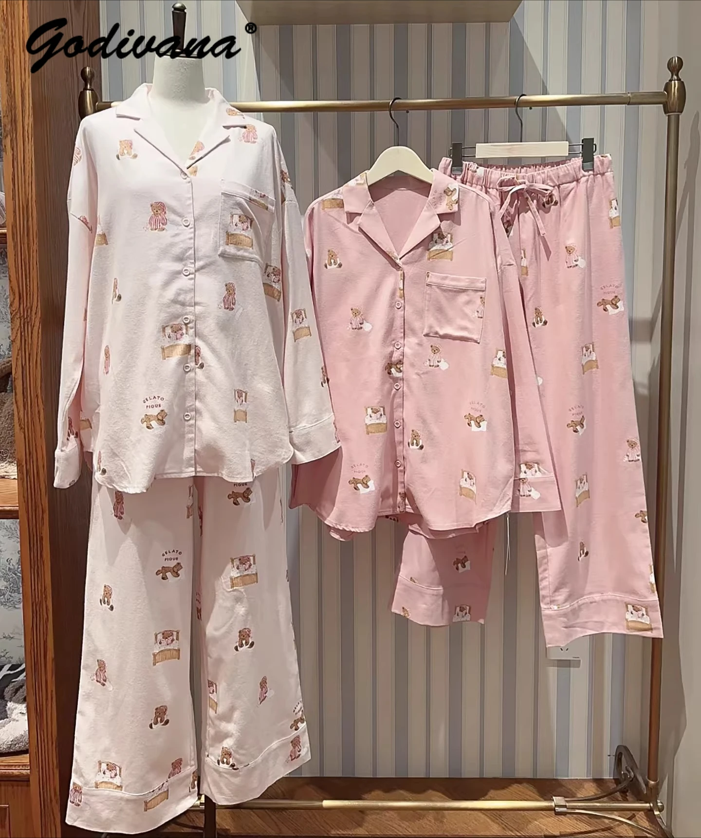 Autumn New Woven Cotton Skin-Friendly Comfortable Long-Sleeve Pajama Sets Women's Casual Lougewear Set Sleepshirts Home Wear
Autumn New Woven Cotton Skin-Friendly Comfortable Long-Sleeve Pajama Sets Women's Casual Lougewear Set Sleepshirts Home Wear