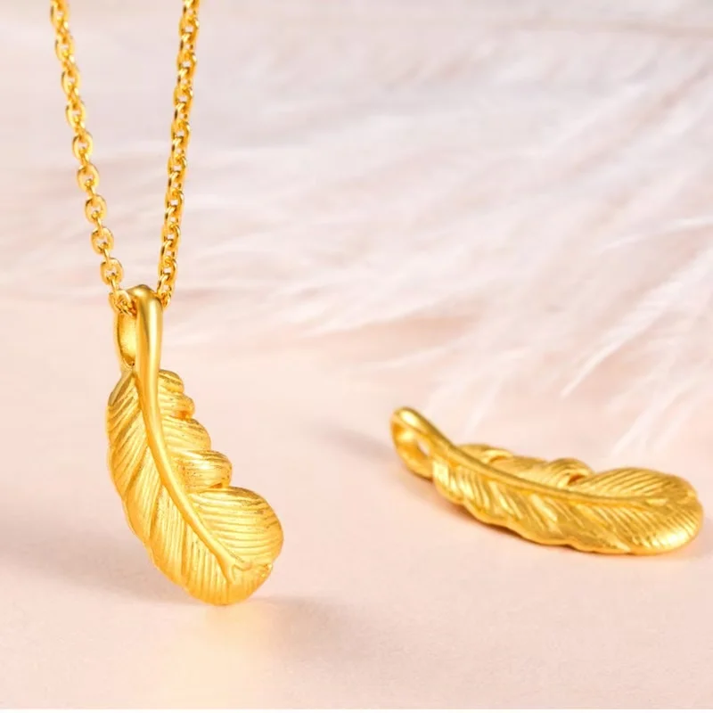 LABB Full gold 999 feather pendant 3D hard gold 24K pure gold feather pendant women's boutique jewelry gift D0191
LABB Full gold 999 feather pendant 3D hard gold 24K pure gold feather pendant women's boutique jewelry gift D0191