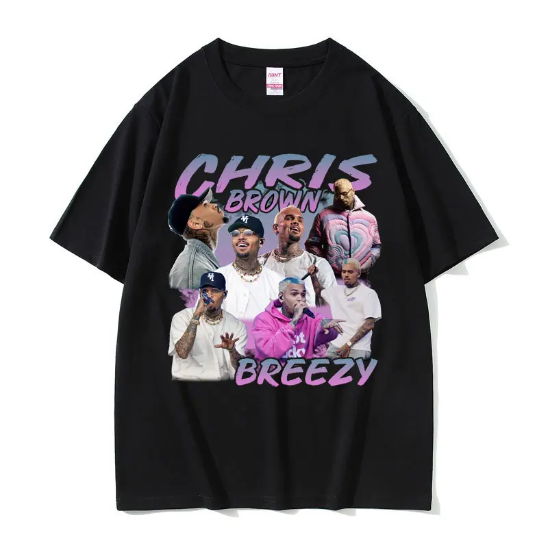 Rapper Chris Brown Breezy Tshirt Men Women Hip Hop Casual T-shirts Male Vintage Oversized T Shirt Men's Fashion Trend Streetwear
Rapper Chris Brown Breezy Tshirt Men Women Hip Hop Casual T-shirts Male Vintage Oversized T Shirt Men's Fashion Trend Streetwear
