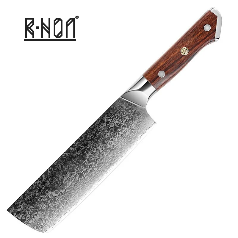 RHON 7inch VG10 Damascus Steel Nakiri Knife Wooden Handle Household Chef's Meat Slicing Light Weight Vegetable Kitchen Knives
RHON 7inch VG10 Damascus Steel Nakiri Knife Wooden Handle Household Chef's Meat Slicing Light Weight Vegetable Kitchen Knives