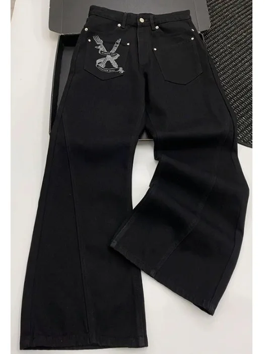 Black Denim Jeans Letter Print High Street Workwear Straight Leg Trousers Hip Hop Wear Resistant Chinese Brand Unisex
Black Denim Jeans Letter Print High Street Workwear Straight Leg Trousers Hip Hop Wear Resistant Chinese Brand Unisex