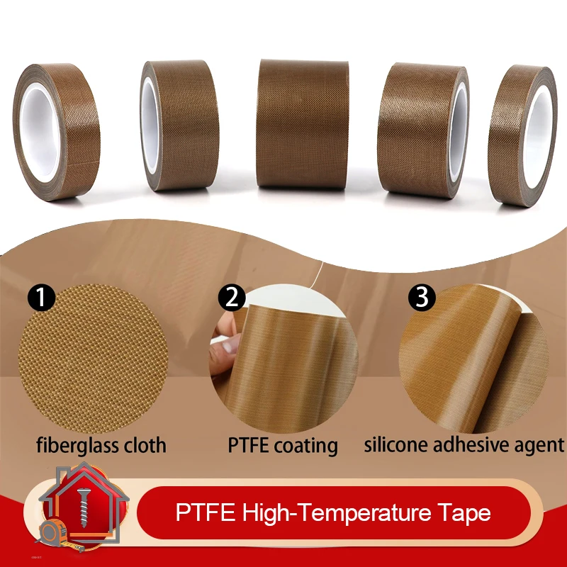 10m Roll PTFE High Temperature Tape Self Adhesive Heat Resistant Non Stick Insulation Tape for Vacuum Sealer Heat Press Machine
10m Roll PTFE High Temperature Tape Self Adhesive Heat Resistant Non Stick Insulation Tape for Vacuum Sealer Heat Press Machine