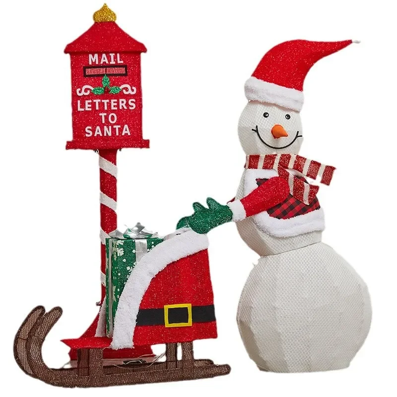 Christmas decorations luminous cart, snowman large hotel scene beautiful Chen arrangement wrought iron train ornament 
Christmas decorations luminous cart, snowman large hotel scene beautiful Chen arrangement wrought iron train ornament