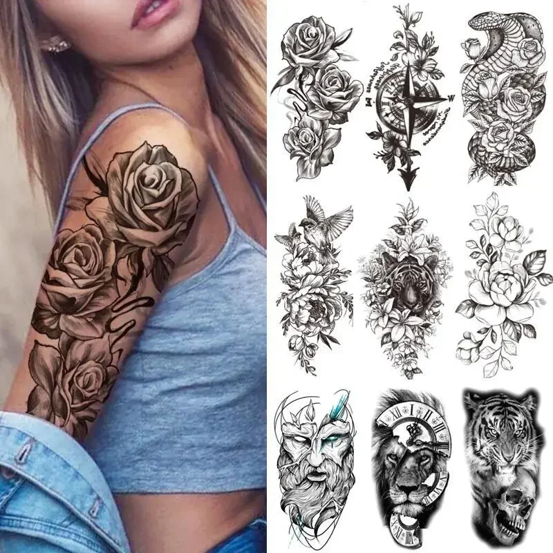 Tattoo Stickers for Women Kids Men Flower Snake Lion Wolf Bone Flower Temporary Tattoo Skeleton King Animal Fake Tattoo
Tattoo Stickers for Women Kids Men Flower Snake Lion Wolf Bone Flower Temporary Tattoo Skeleton King Animal Fake Tattoo