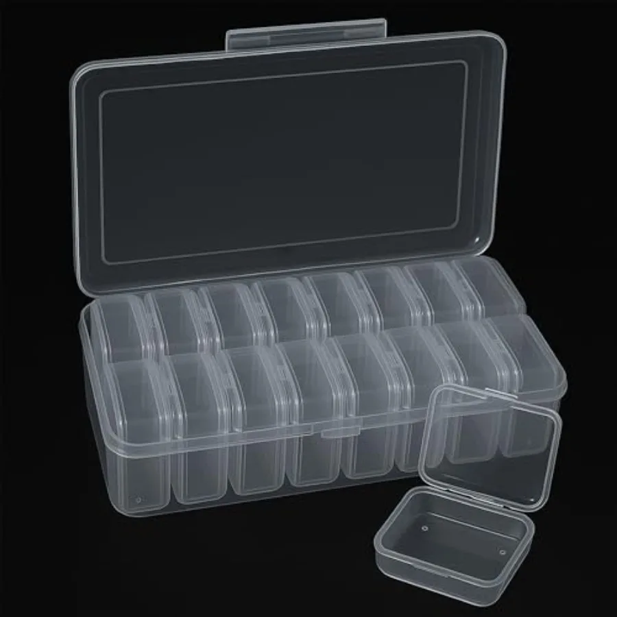 Clear Plastic Organizer Box 18 Pack-Multi Sized Containers with Lids for Beads, Crafts, Small Items, Stackable, Clear Storage S
Clear Plastic Organizer Box 18 Pack-Multi Sized Containers with Lids for Beads, Crafts, Small Items, Stackable, Clear Storage S