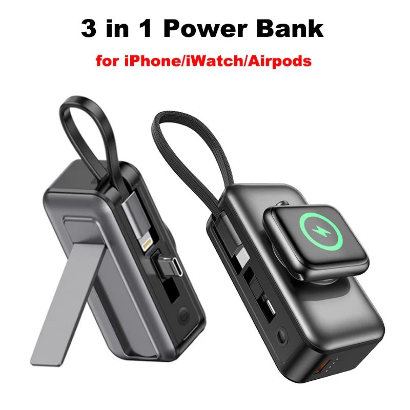Mini Power Bank with USB C Cable Plug PD20W Fast Charging for iPhone 16 Airpods Magnetic Wireless Charger for iWatch Apple Watch
Mini Power Bank with USB C Cable Plug PD20W Fast Charging for iPhone 16 Airpods Magnetic Wireless Charger for iWatch Apple Watch