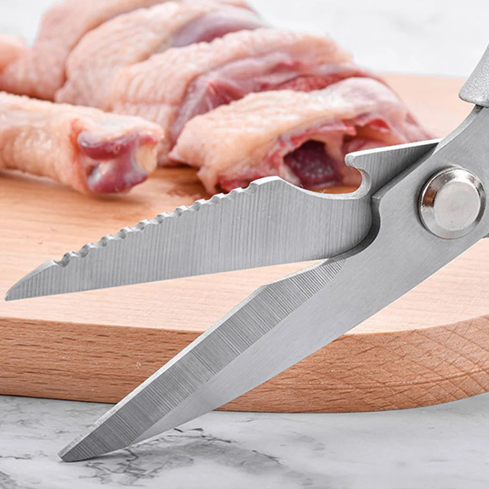 Kitchen Shears Stainless Steel Heavy Duty with Comfortable Grip for Cutting Bone Chicken Turkey Fish Nutcracker Bottle Opener
Kitchen Shears Stainless Steel Heavy Duty with Comfortable Grip for Cutting Bone Chicken Turkey Fish Nutcracker Bottle Opener