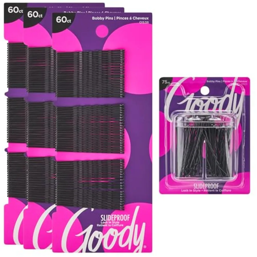Goody 255-Piece Black Bobby Pin Kit with Magnetic Holder - Ultra-Strong All-Day Hold for Thick, Thin and Curly Hair - Tangle-Fr
Goody 255-Piece Black Bobby Pin Kit with Magnetic Holder - Ultra-Strong All-Day Hold for Thick, Thin and Curly Hair - Tangle-Fr