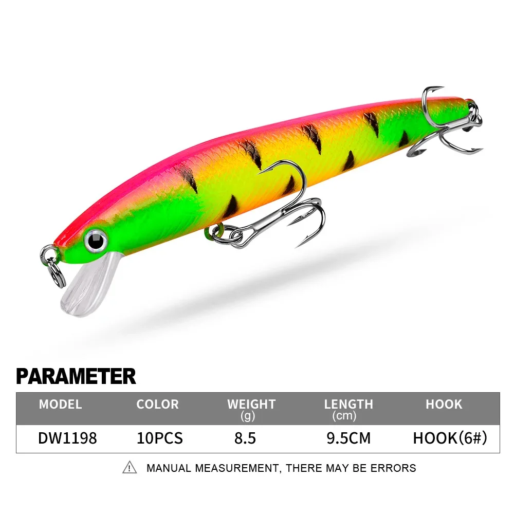 ALASICKA 8.5g 9.5cm Floating Type Long-range Mino Fishing Bait Artificial Sea Fishing Bait Bass Perch Fishing Trolling Crankbait
ALASICKA 8.5g 9.5cm Floating Type Long-range Mino Fishing Bait Artificial Sea Fishing Bait Bass Perch Fishing Trolling Crankbait