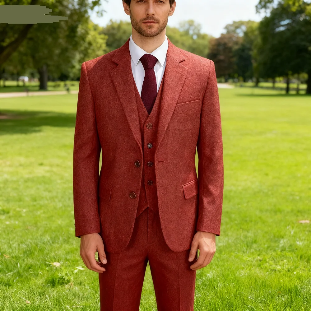 Men's 3-Piece Terno Suit Army Green Tweed Formal Notch Lapel Regular Fit Wedding Groomsmen Banquet Work Smoking Outfit Set
Men's 3-Piece Terno Suit Army Green Tweed Formal Notch Lapel Regular Fit Wedding Groomsmen Banquet Work Smoking Outfit Set