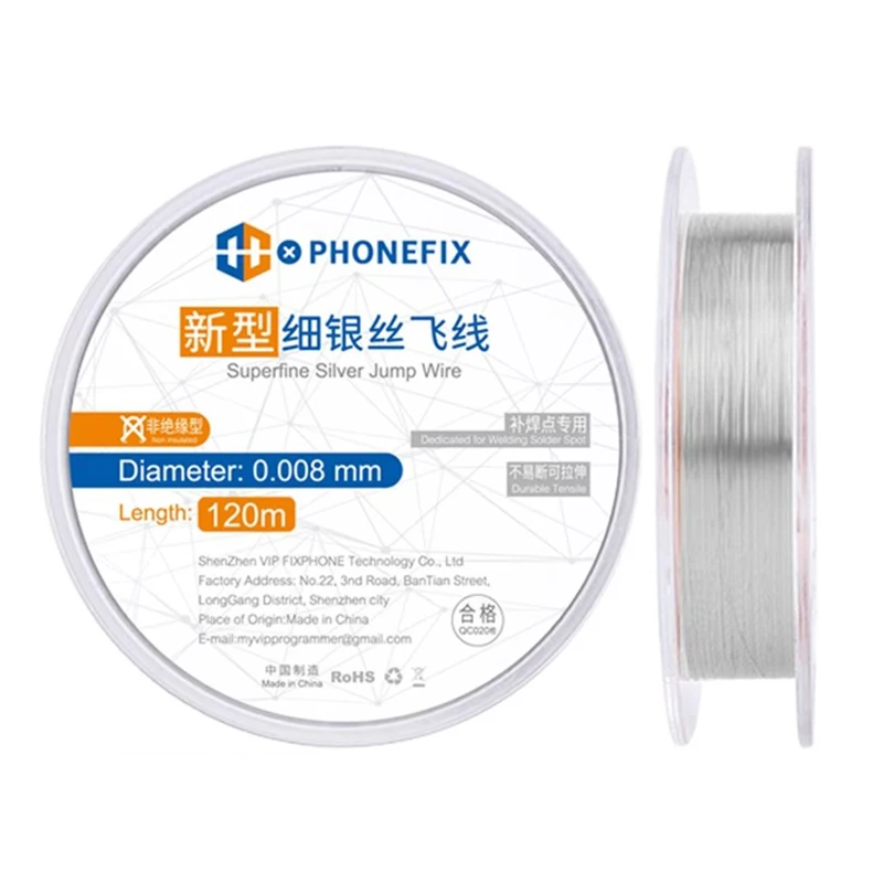 1Pcs 120M Insulated/Non Insulated jump wire 0.01mm/0.02mm/0.008mm PCB Link Wire Copper Soldering Wire for PCB repair tools
1Pcs 120M Insulated/Non Insulated jump wire 0.01mm/0.02mm/0.008mm PCB Link Wire Copper Soldering Wire for PCB repair tools