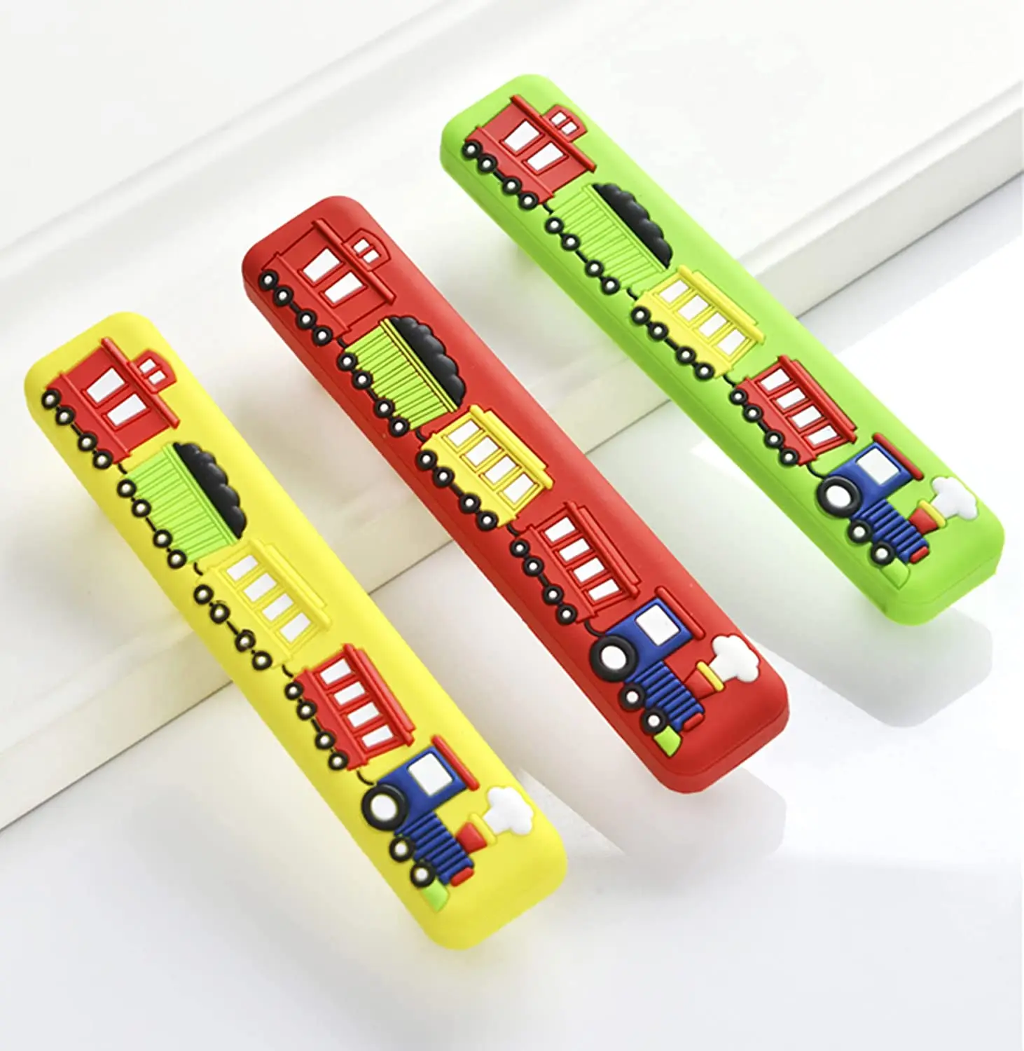 MFYS Soft Rubber Door Knobs for Children's Room Train Shape Cabinet Handles Various Colors Kids Wardrobe Pulls Funiture Hardware
MFYS Soft Rubber Door Knobs for Children's Room Train Shape Cabinet Handles Various Colors Kids Wardrobe Pulls Funiture Hardware
