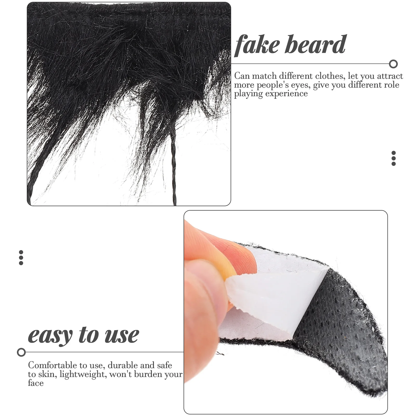 3 Pcs Beard Costume Props Pirate Cosplay Accessories Fake Beards for Men Black Mustache
3 Pcs Beard Costume Props Pirate Cosplay Accessories Fake Beards for Men Black Mustache