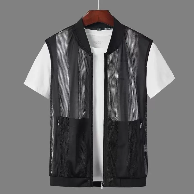 Summer Men Thin Mesh Vest Cargo Quick Dry Hollow Patchwork Sleeveless Vest Breathable Cool Stand Collar Multi-Pocket Waistcoat
Summer Men Thin Mesh Vest Cargo Quick Dry Hollow Patchwork Sleeveless Vest Breathable Cool Stand Collar Multi-Pocket Waistcoat