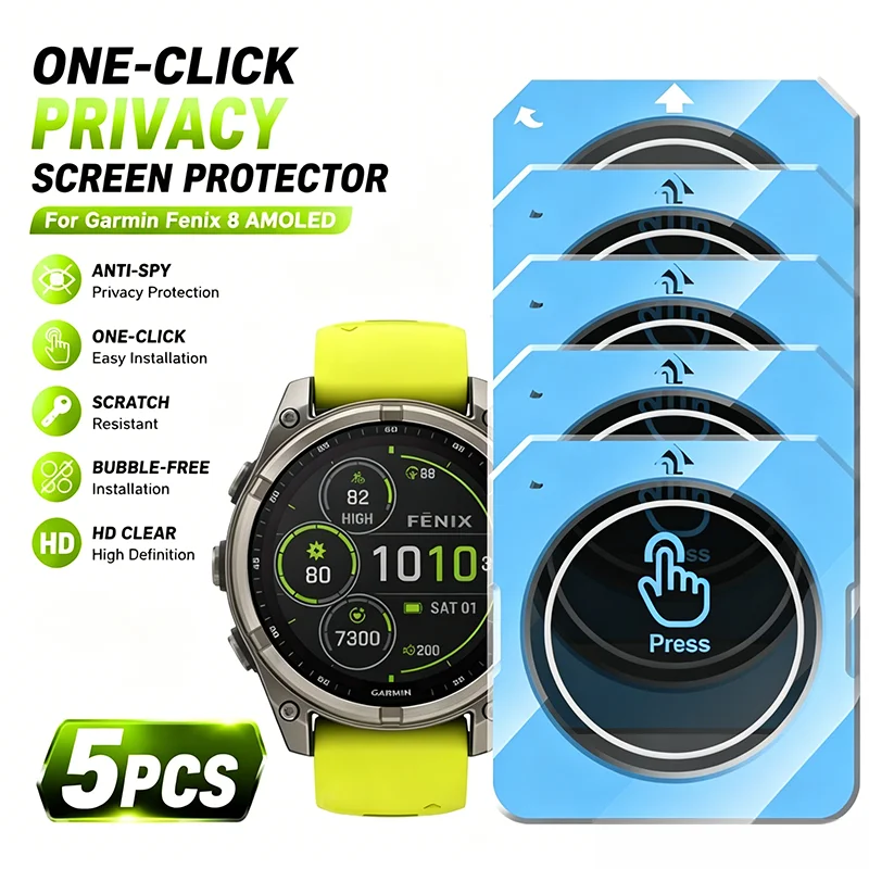 Privacy Tempered Glass Screen Protector for Garmin Fenix8 AMOLED 47MM Film Auto Alignment Tool kit Anti-peep Fenix8 AMOLED 51MM
Privacy Tempered Glass Screen Protector for Garmin Fenix8 AMOLED 47MM Film Auto Alignment Tool kit Anti-peep Fenix8 AMOLED 51MM