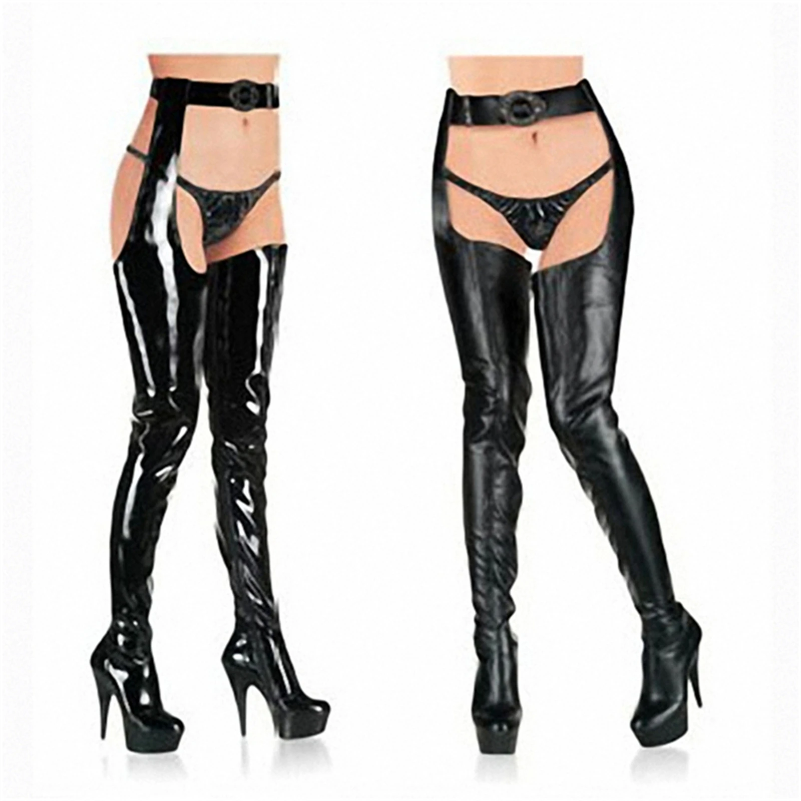 15CM Liquid Fetish Waist Boots with Upgraded Skirt Slit And Chained Belt Glossy Bondage Heels for Club Domination
15CM Liquid Fetish Waist Boots with Upgraded Skirt Slit And Chained Belt Glossy Bondage Heels for Club Domination