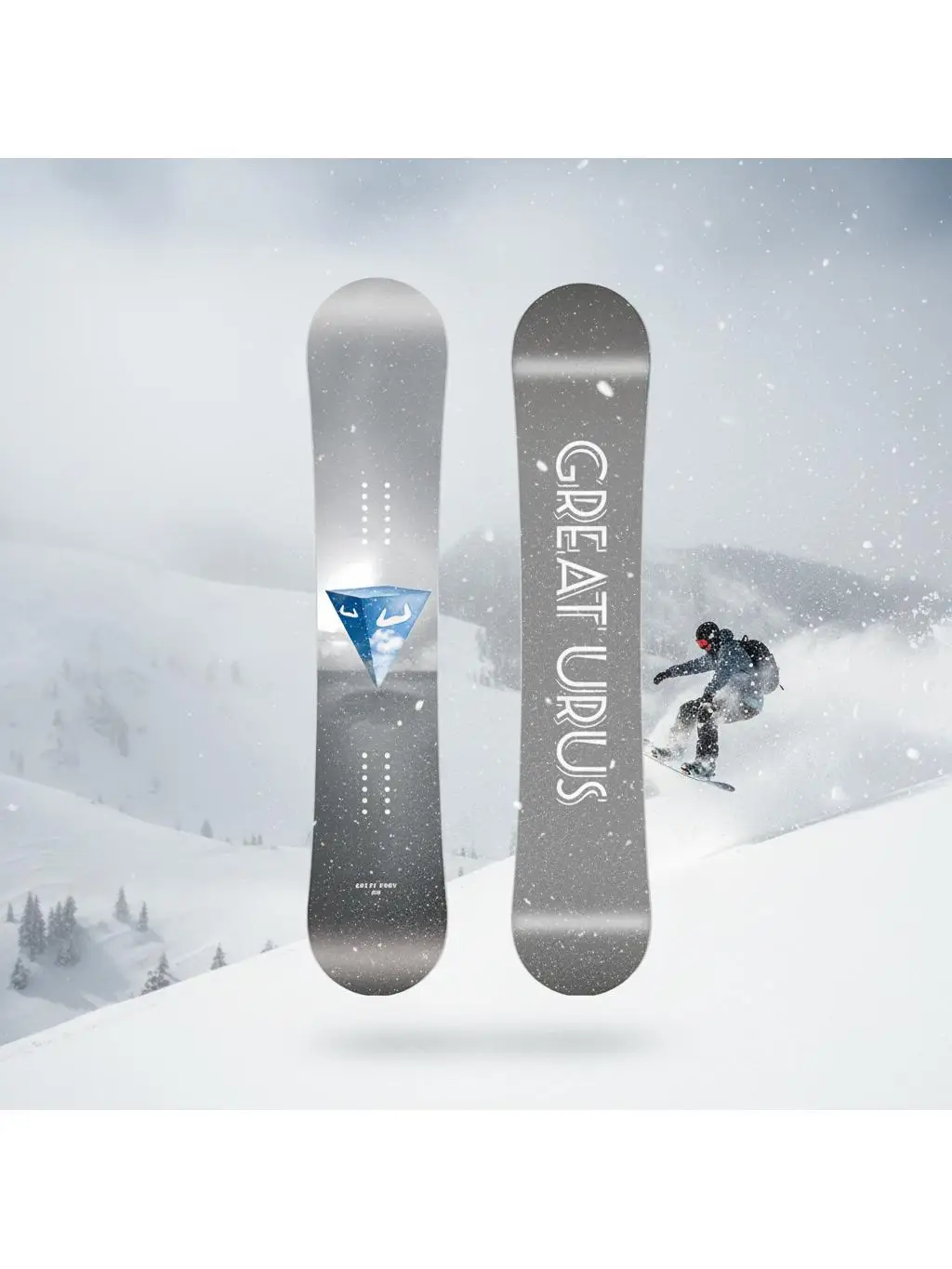 Asymmetrical Shape Snowboard With 3D Printed Wood Core For Adult All Mountain Riding And Post Apocalyptic Style Design
Asymmetrical Shape Snowboard With 3D Printed Wood Core For Adult All Mountain Riding And Post Apocalyptic Style Design