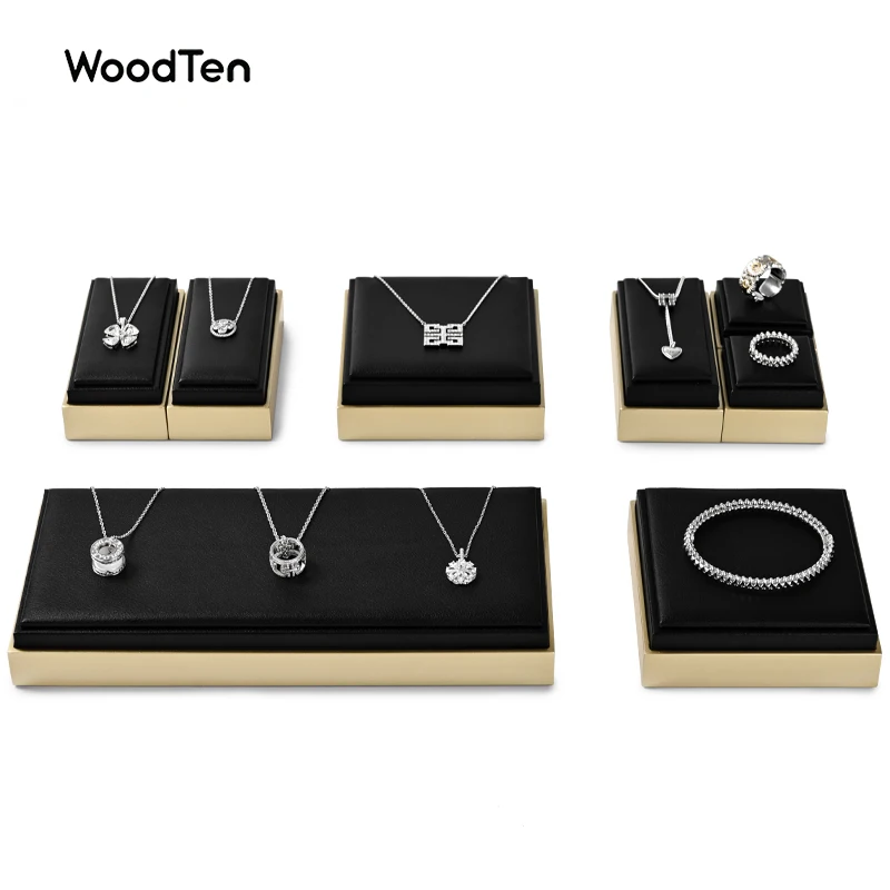 WoodTen Jewelry Display Stand for Necklace Pendant Bangle Jewelry Accessories with PU Leather Black Showing Shelf
WoodTen Jewelry Display Stand for Necklace Pendant Bangle Jewelry Accessories with PU Leather Black Showing Shelf
