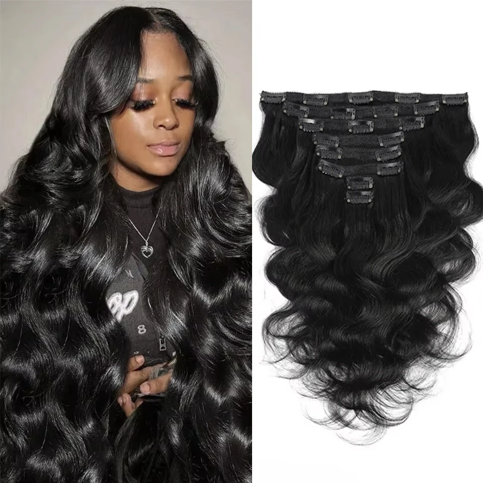 Body Wave Clip in Hair Extension Human Hair 8pcs 120g/set Natural Black Wavy Clip in Hair Extensions for Women Hair Accessorieen
Body Wave Clip in Hair Extension Human Hair 8pcs 120g/set Natural Black Wavy Clip in Hair Extensions for Women Hair Accessorieen
