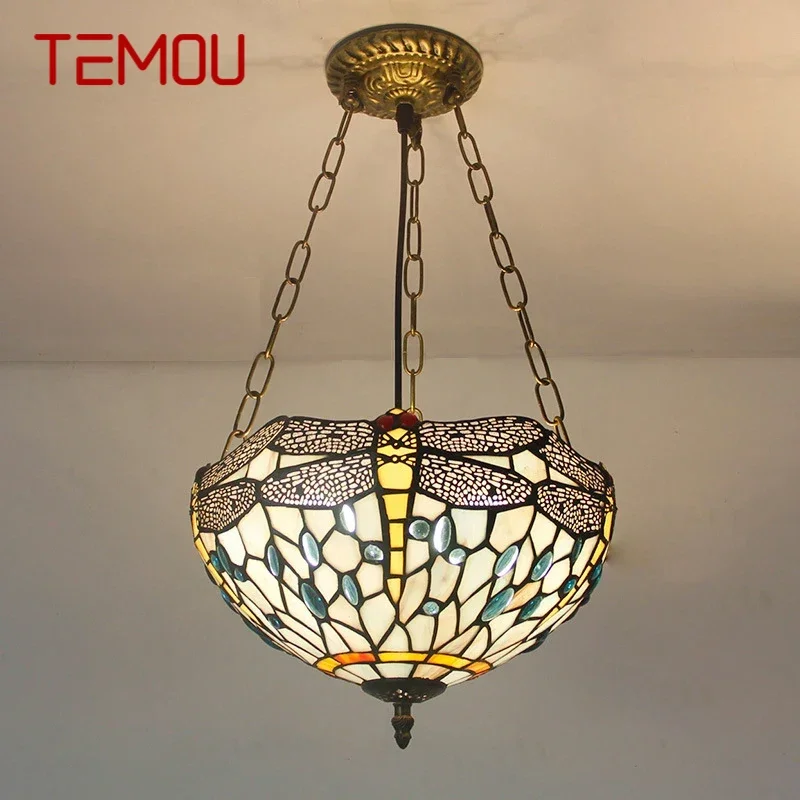 TEMOU Tiffany Pendant Lamp LED Retro Creativity Living Room restaurant Bedroom Villa Hotel Corridor Color Glass Chandelier
TEMOU Tiffany Pendant Lamp LED Retro Creativity Living Room restaurant Bedroom Villa Hotel Corridor Color Glass Chandelier