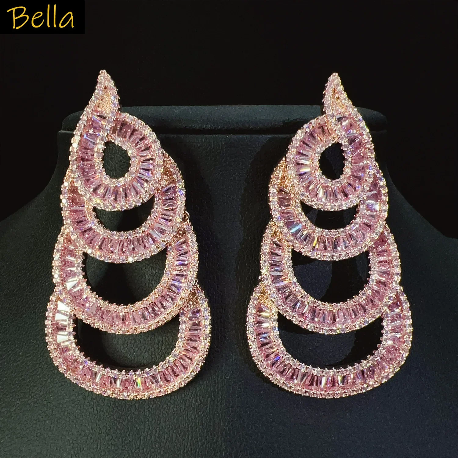 Wedding Large Earrings Bride Luxury Jewelry Silver Color Pink Fushia Red Corundum Moon Circle Long Pendant Earrings Gift Female
Wedding Large Earrings Bride Luxury Jewelry Silver Color Pink Fushia Red Corundum Moon Circle Long Pendant Earrings Gift Female