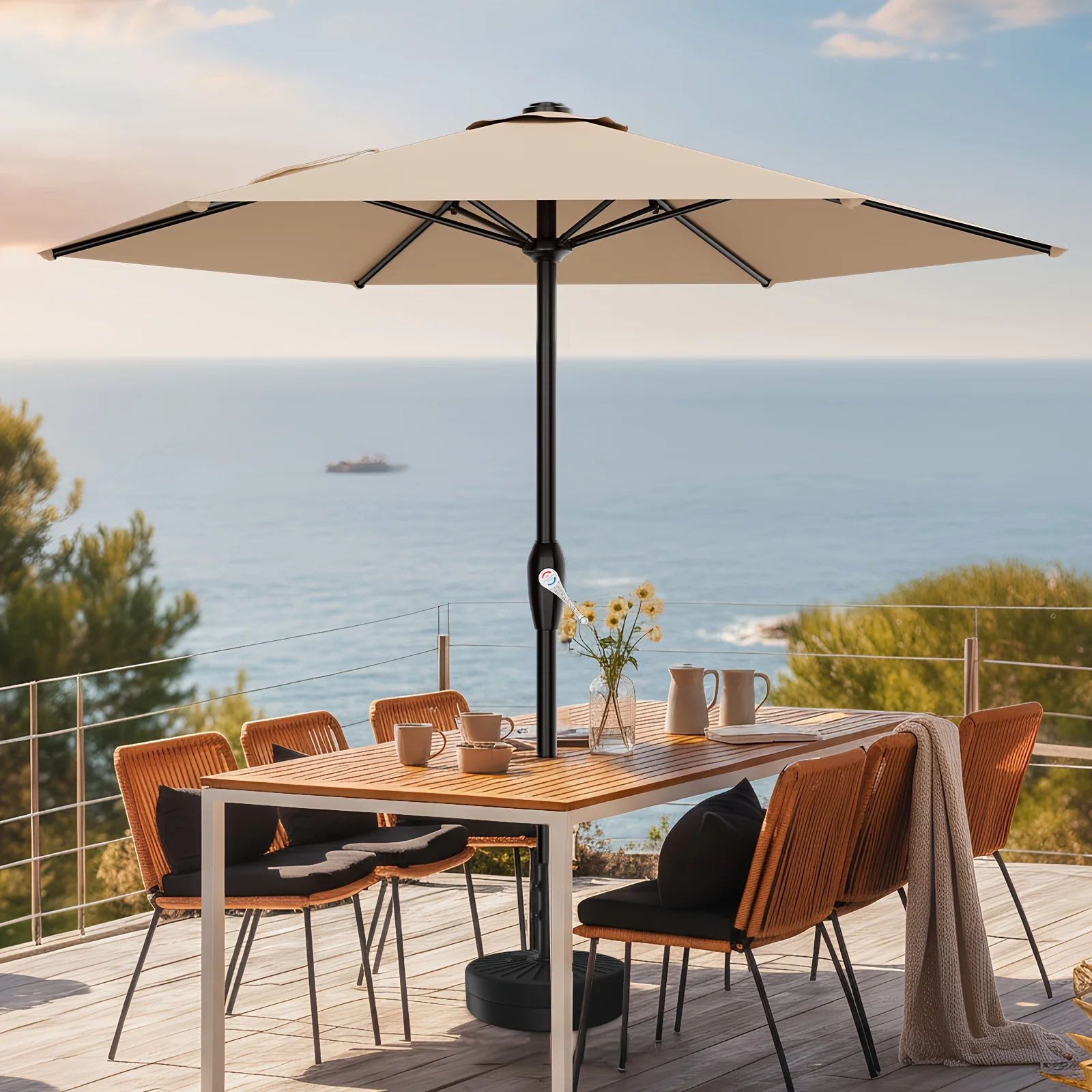 Heavy Duty 7.5ft Outdoor Patio Umbrella, Windproof Market Umbrella with 6 Flexible Fiberglass Ribs, UV Block Canopy with Smooth Crank for Backyard, Beach & Pool (Base Sold Separately)
Heavy Duty 7.5ft Outdoor Patio Umbrella, Windproof Market Umbrella with 6 Flexible Fiberglass Ribs, UV Block Canopy with Smooth Crank for Backyard, Beach & Pool (Base Sold Separately)