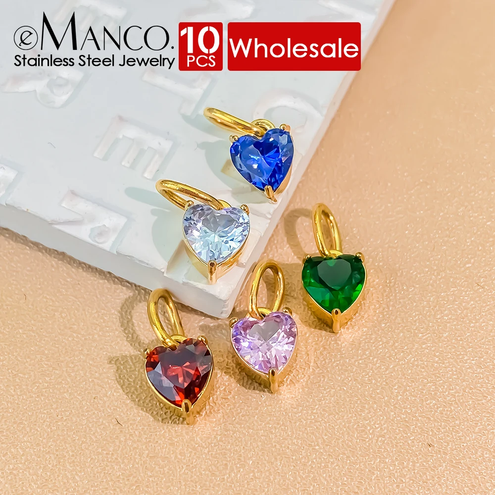 eManco 10PCS DIY Woman Jewelry Heart-shaped Zircon Pendant Charm Stainless Steel for Making Necklace Accessaries Bracelet for
eManco 10PCS DIY Woman Jewelry Heart-shaped Zircon Pendant Charm Stainless Steel for Making Necklace Accessaries Bracelet for