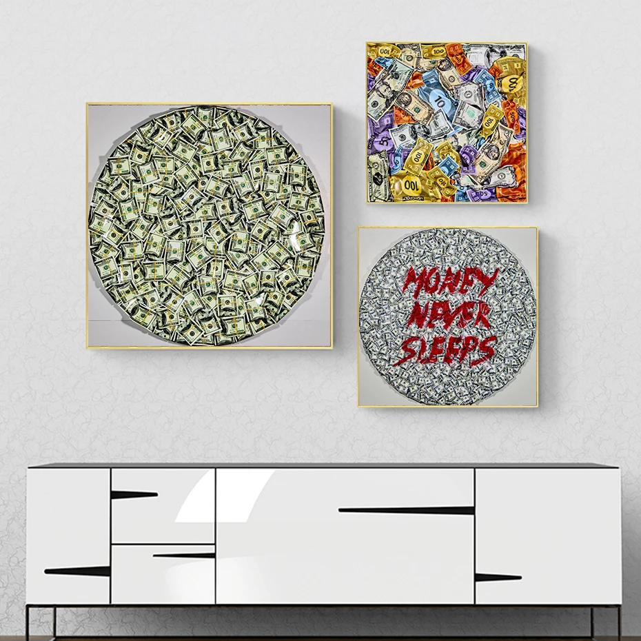 Colorful Graffiti Canvas Painting for Living Room, Money Neyer Sleeps, Dollar Wall Art Prints, HD Pictures, Nordic Home Decor
Colorful Graffiti Canvas Painting for Living Room, Money Neyer Sleeps, Dollar Wall Art Prints, HD Pictures, Nordic Home Decor