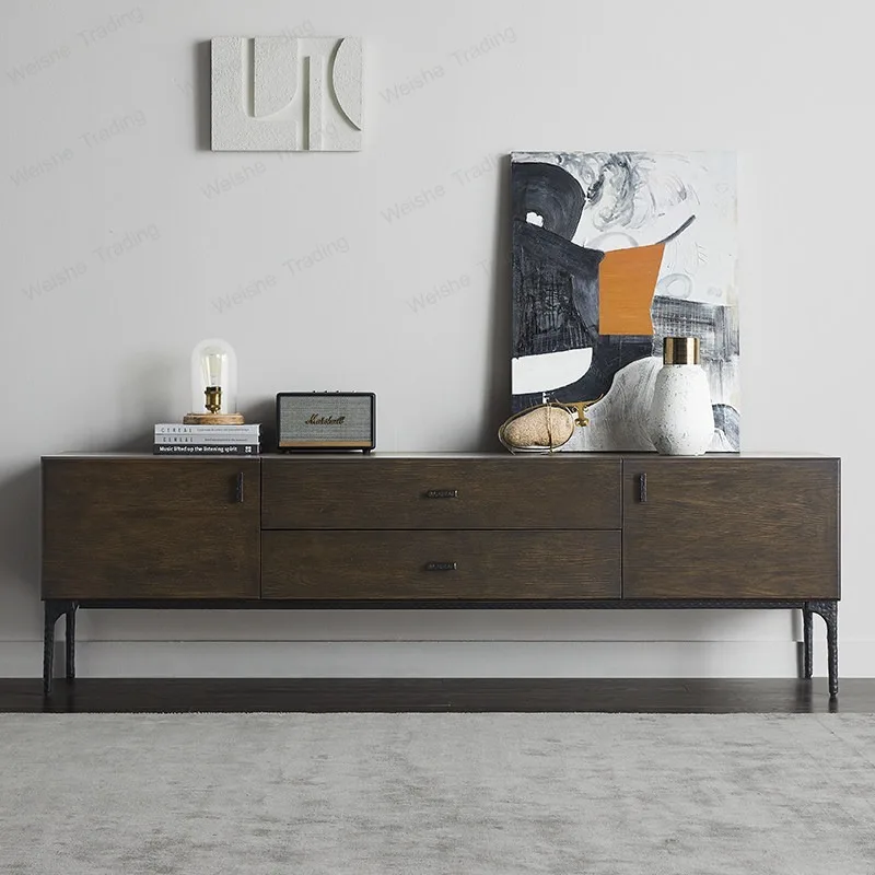 Nordic medieval wabi-sabi wind expression cast iron solid wood TV cabinet retro old smoky color small apartment living room floo
Nordic medieval wabi-sabi wind expression cast iron solid wood TV cabinet retro old smoky color small apartment living room floo