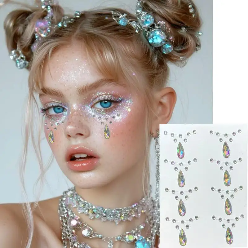 3D Holographic Tear Drop Face Rhinestone Sticker Self-Adhesive Crystal Diamond Tattoo Sticker For Hair Eye Face Decoration Decal
3D Holographic Tear Drop Face Rhinestone Sticker Self-Adhesive Crystal Diamond Tattoo Sticker For Hair Eye Face Decoration Decal