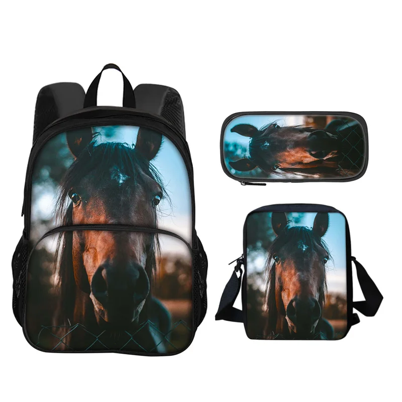 Horse round front bag, backpack, pencil case, shoulder bag, 3Pcs Set, animal horse 3D printing, large capacity student new item
Horse round front bag, backpack, pencil case, shoulder bag, 3Pcs Set, animal horse 3D printing, large capacity student new item