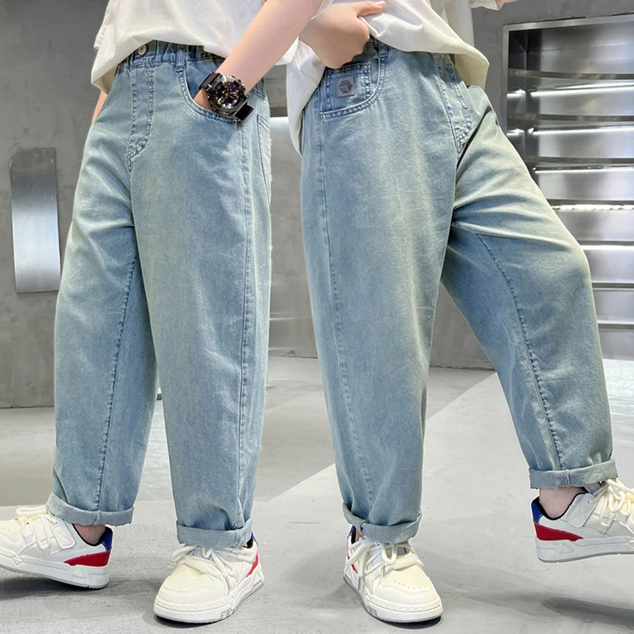 Straight Fit Elastic Waist Boys' Jeans Thin Denim Pants for Kids And Teens Summer High Street Fashion New 2025
Straight Fit Elastic Waist Boys' Jeans Thin Denim Pants for Kids And Teens Summer High Street Fashion New 2025