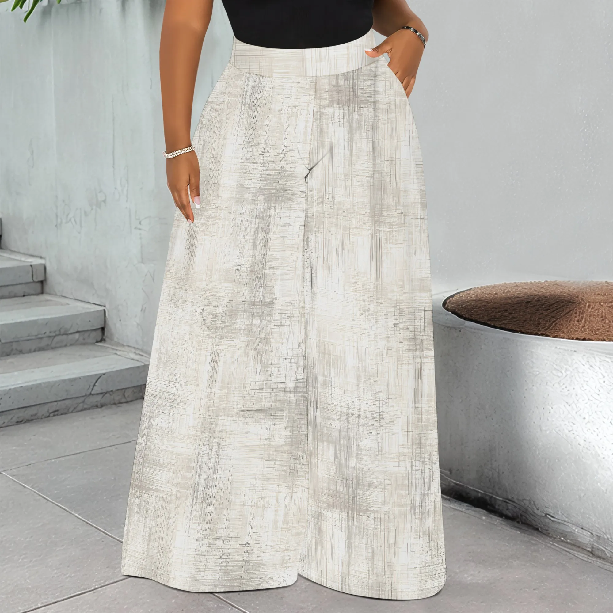 Printed Wide Leg Pants, High Waist Palazzo Trousers, Abstract Linen Look Culottes, Casual Workwear Bottoms, Women S-2XL
Printed Wide Leg Pants, High Waist Palazzo Trousers, Abstract Linen Look Culottes, Casual Workwear Bottoms, Women S-2XL