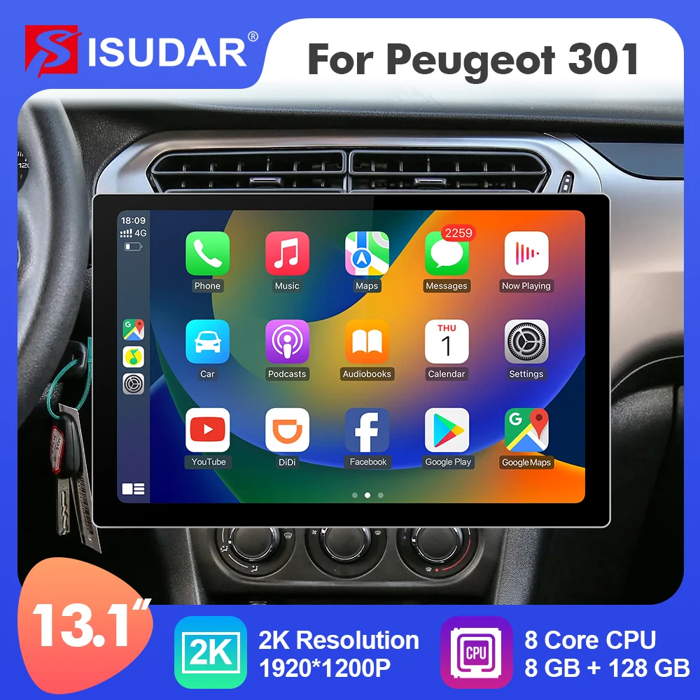 ISUDAR 13.1 Inch 2K Android 12 Car Radio For Citroen/Elysee/Peugeot 301 2013- Multimedia Player Stereo 4G 8 Core Carplay auto
ISUDAR 13.1 Inch 2K Android 12 Car Radio For Citroen/Elysee/Peugeot 301 2013- Multimedia Player Stereo 4G 8 Core Carplay auto