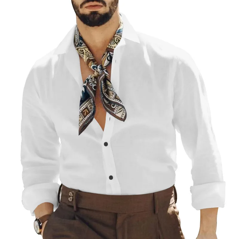 2025 cross-border large-size cotton and linen spring and summer new men's casual lapel solid color long-sleeved shirt men's
2025 cross-border large-size cotton and linen spring and summer new men's casual lapel solid color long-sleeved shirt men's