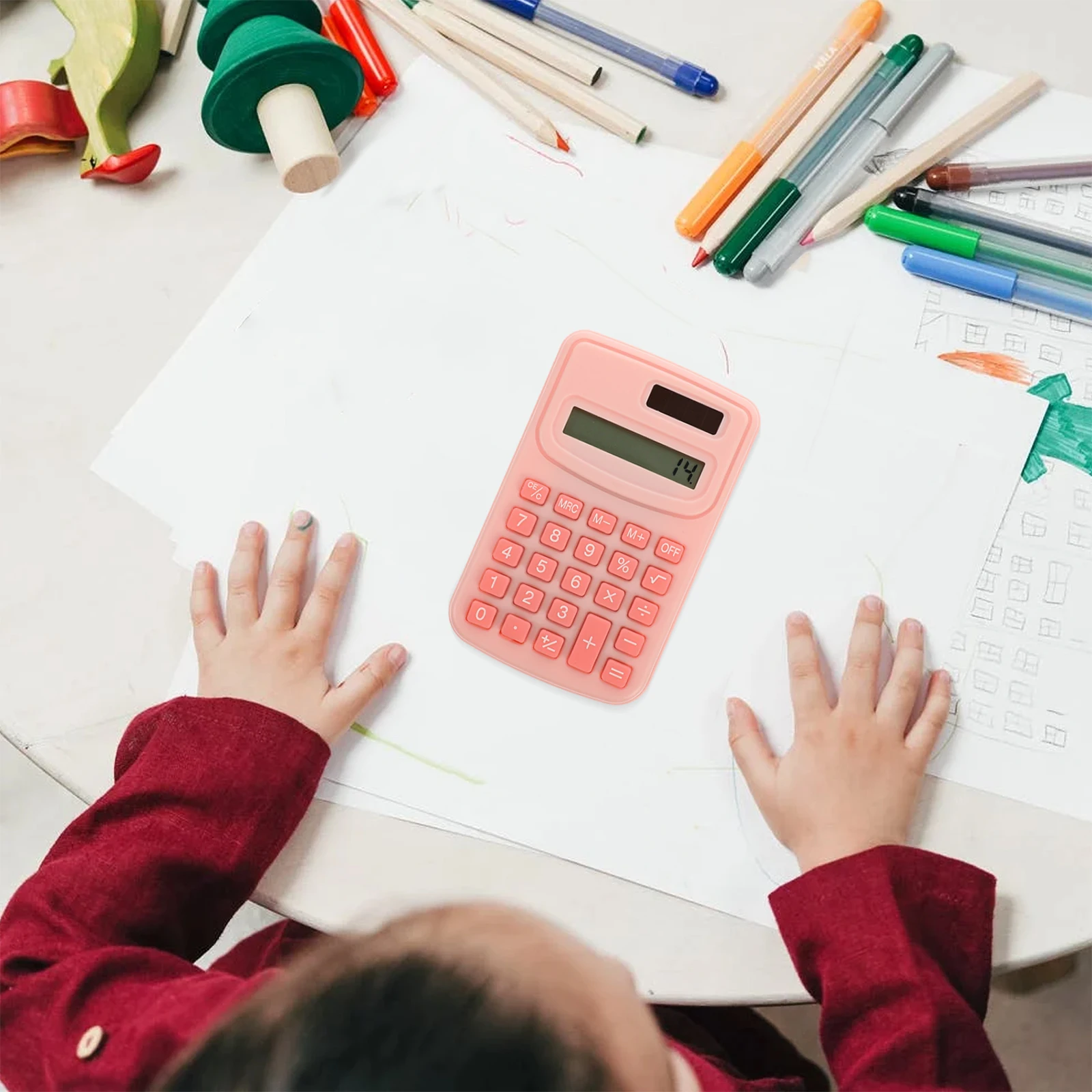 Portable Mini Calculator Pink Plastic Cute for Students Office Use Pocket Size Basic Math Functions
Portable Mini Calculator Pink Plastic Cute for Students Office Use Pocket Size Basic Math Functions