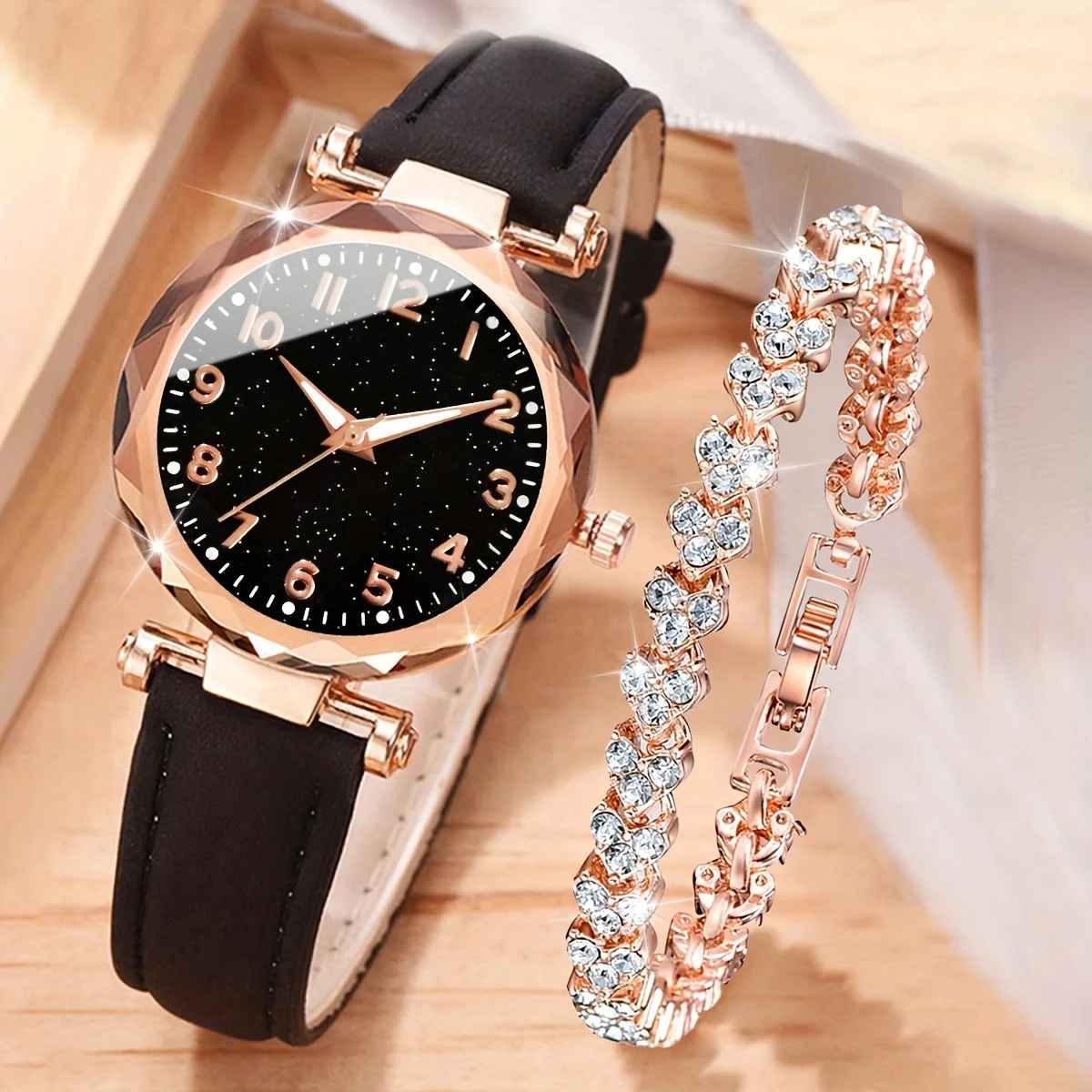2pcs/set Women's Watch Casual Fashion Quartz Watch Analog PU Leather Wrist Watch & Bracelet, Gift For Mom Her
2pcs/set Women's Watch Casual Fashion Quartz Watch Analog PU Leather Wrist Watch & Bracelet, Gift For Mom Her