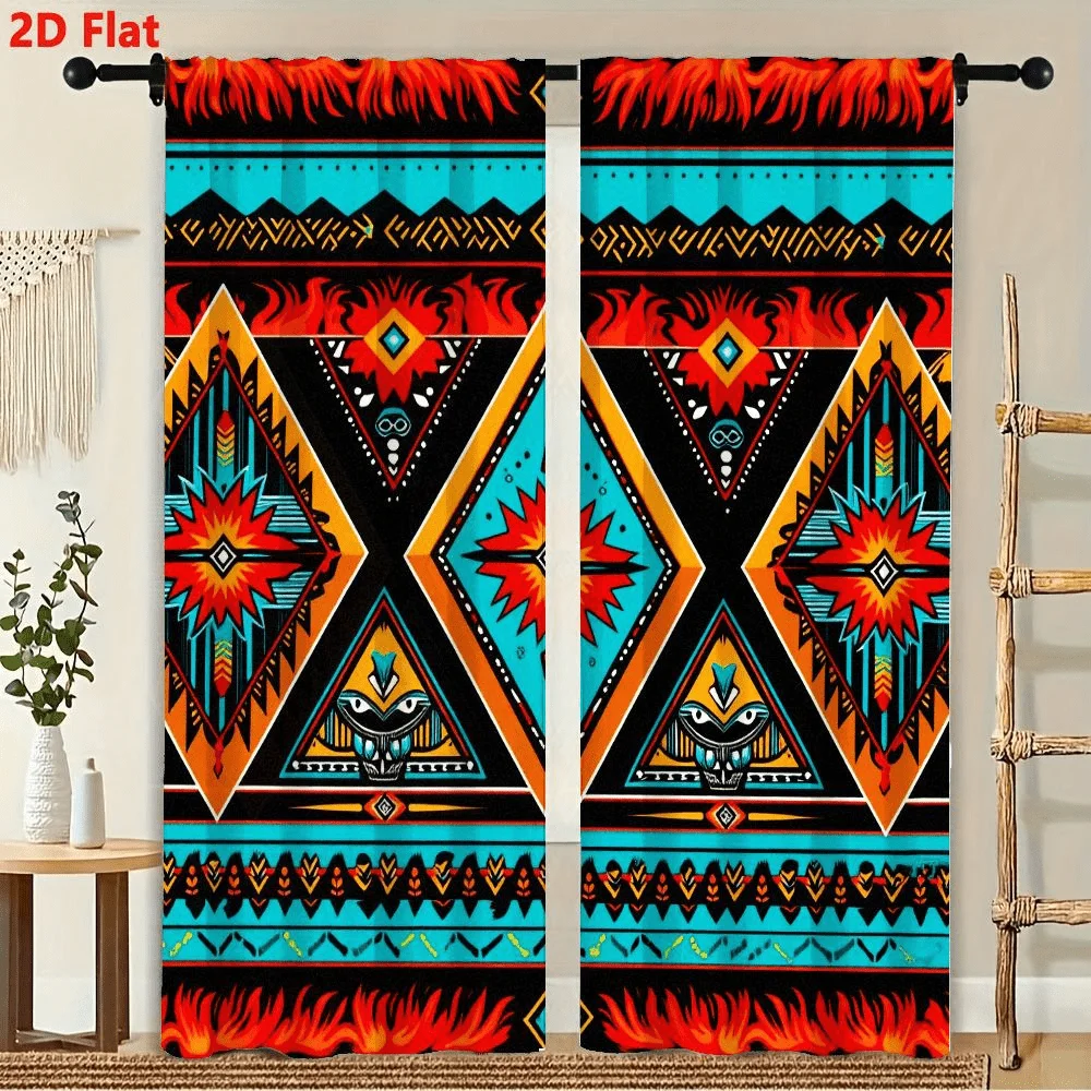 2Pcs Curtains Native American Geometric Pattern Window Drapes for Bedroom Living Room Decoration Window Treatment.
2Pcs Curtains Native American Geometric Pattern Window Drapes for Bedroom Living Room Decoration Window Treatment.