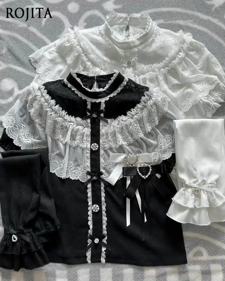 Lolita Shirt Women Original Japanese Style Lace Cape Heavily Embellished Oversleeves Long Short Sleeve Options Women Tops
Lolita Shirt Women Original Japanese Style Lace Cape Heavily Embellished Oversleeves Long Short Sleeve Options Women Tops