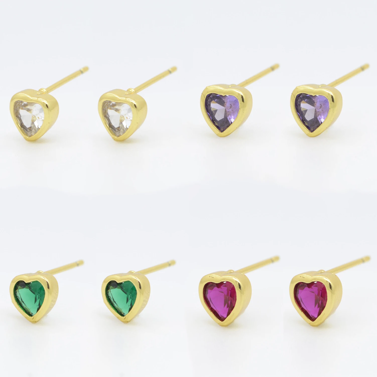 Heart Shape Stud Earrings for Woman Fashion Female Korean Style Piercing Shiny Heart Cubic Crystal Ear Jewelry Parts 6 Pairs
Heart Shape Stud Earrings for Woman Fashion Female Korean Style Piercing Shiny Heart Cubic Crystal Ear Jewelry Parts 6 Pairs