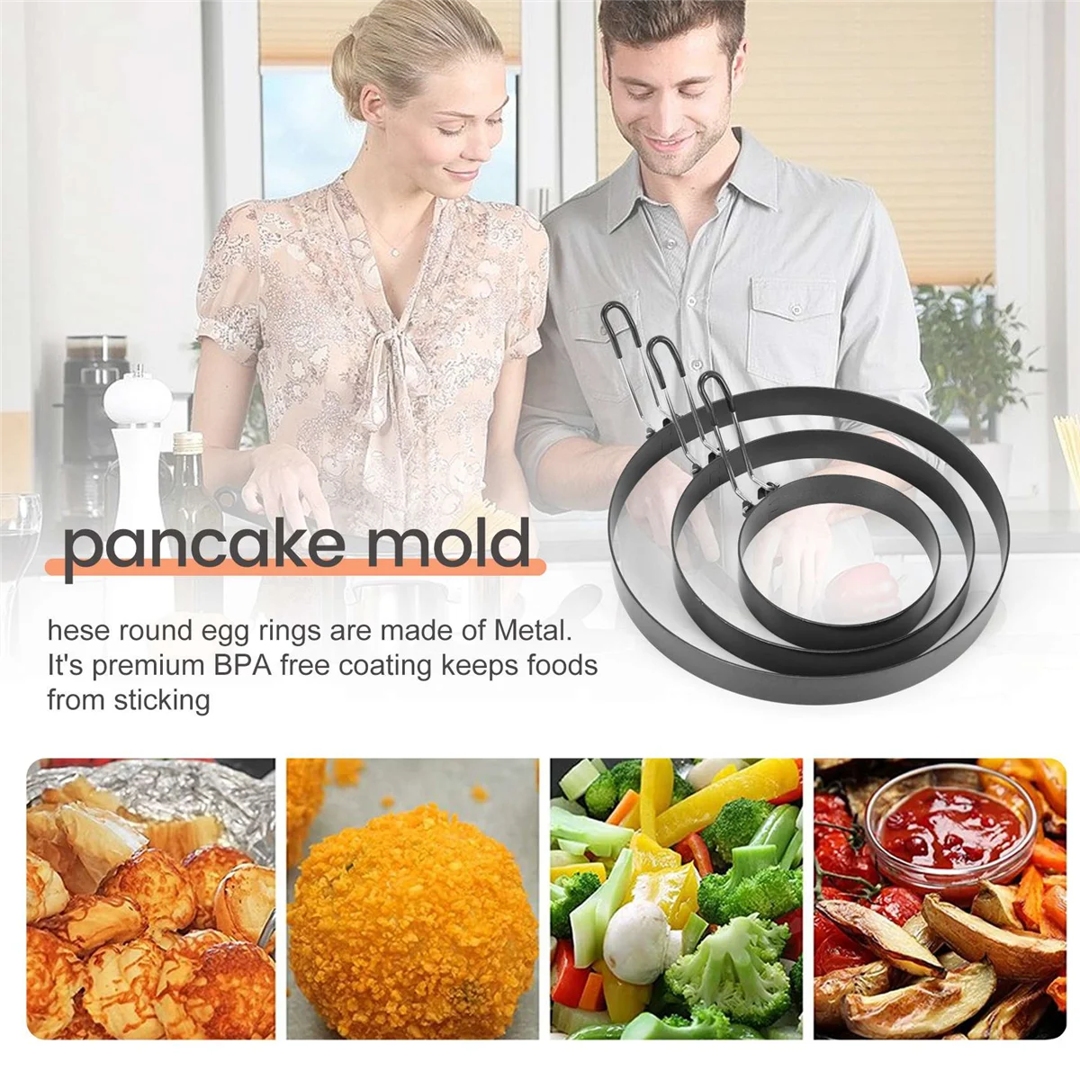 Non Stick Egg Rings,4 In&6 In&8 in Pancake Rings,Fried Egg Poacher Egg Cooking Mold with Oil Brush for Egg Omelet Muffin HOT
Non Stick Egg Rings,4 In&6 In&8 in Pancake Rings,Fried Egg Poacher Egg Cooking Mold with Oil Brush for Egg Omelet Muffin HOT