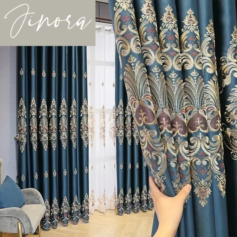 European Embroidered Blackout Curtains for Living Room Bedroom Villa Dark Blue Green Pink Curtains Customized House Decoration
European Embroidered Blackout Curtains for Living Room Bedroom Villa Dark Blue Green Pink Curtains Customized House Decoration