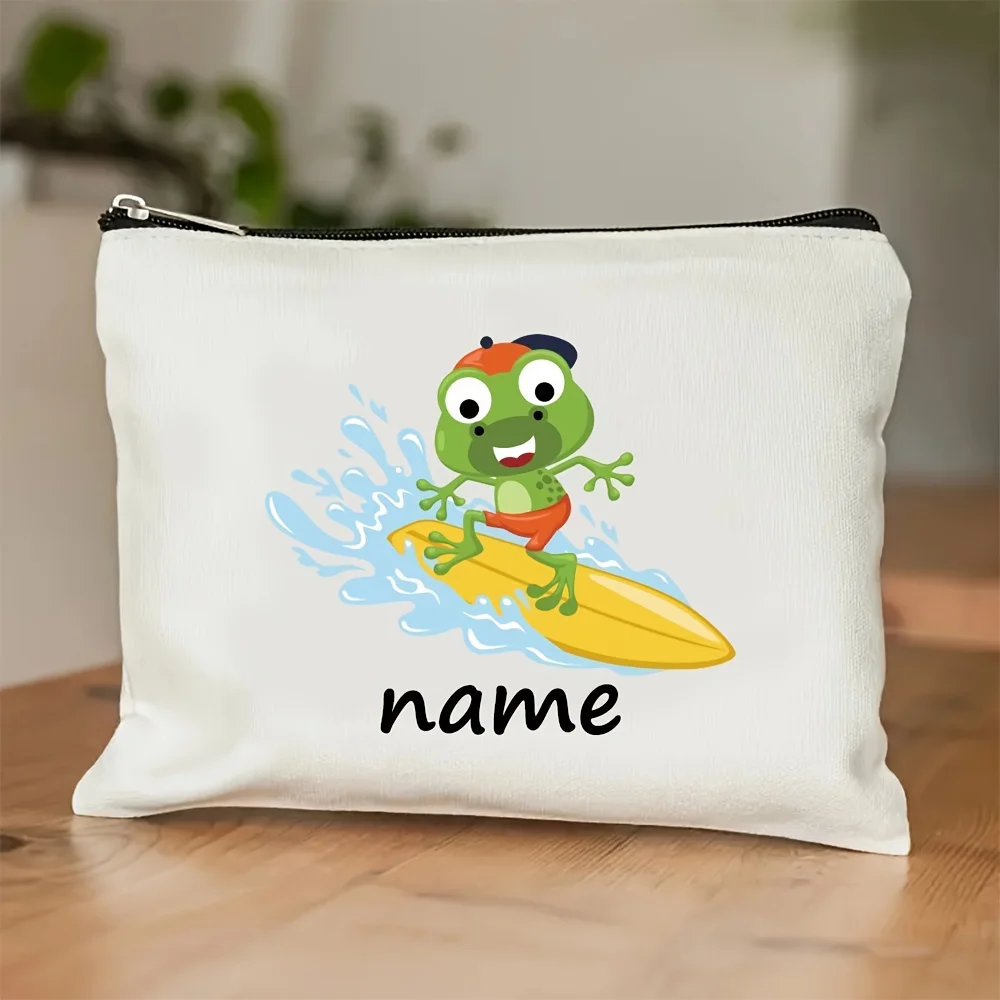 Personalized Frog Zipper Pouch Custom Name Large Capacity Foldable Toiletry Bag Suitable for Beach Travel Durable Unisex Storage
Personalized Frog Zipper Pouch Custom Name Large Capacity Foldable Toiletry Bag Suitable for Beach Travel Durable Unisex Storage