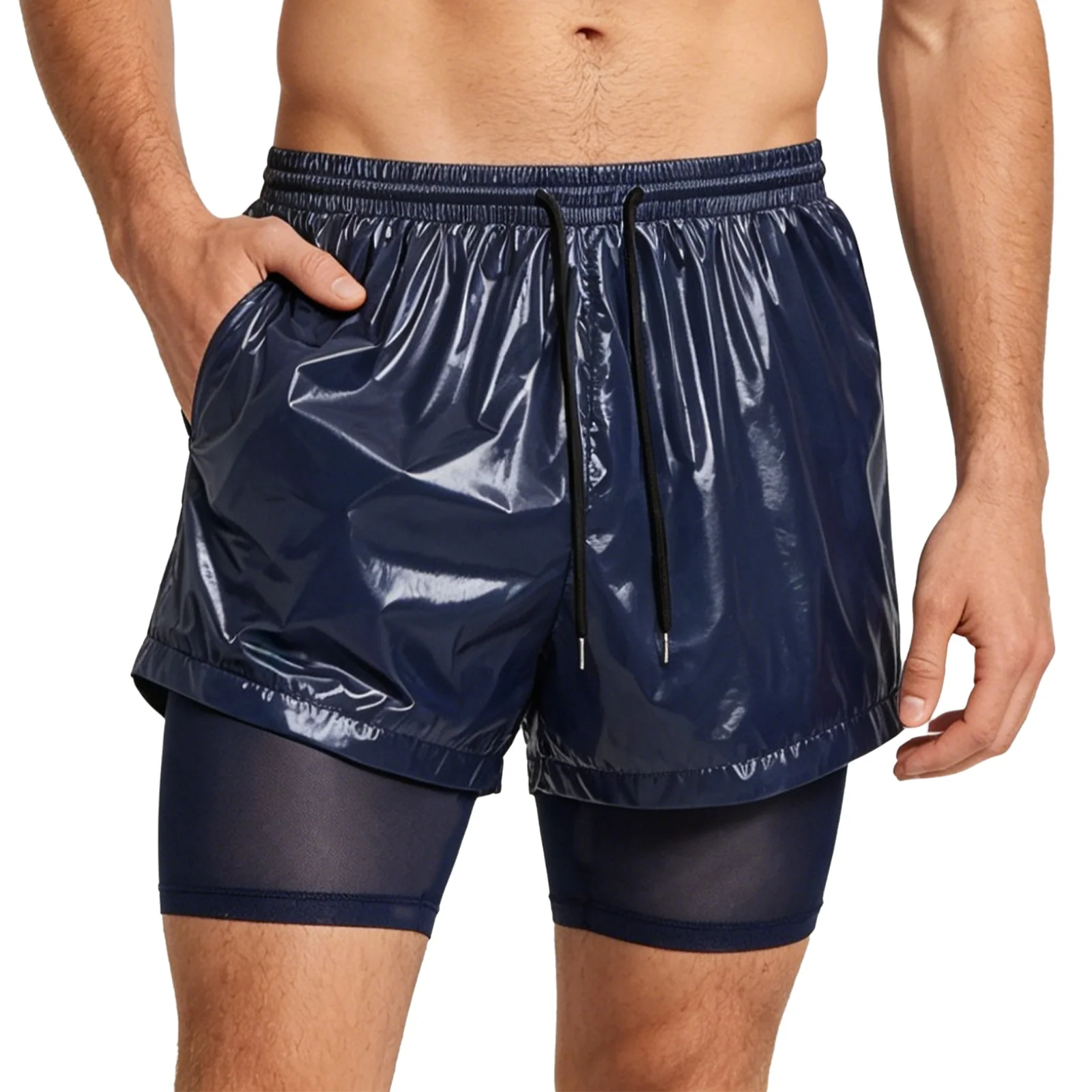 Men 2-in-1 Sport Shorts Swim Trunks Drawstring Elastic Waistband Mesh Liner Waterproof Double Layer Shorts for Fitness Swimming
Men 2-in-1 Sport Shorts Swim Trunks Drawstring Elastic Waistband Mesh Liner Waterproof Double Layer Shorts for Fitness Swimming