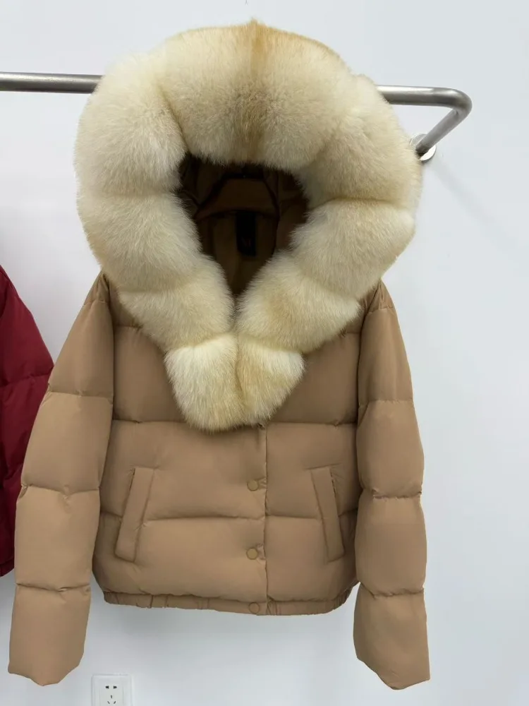 New Winter Luxury Real Natural Fox Fur Fluffy Goose Down Coat Thick Warm Short White Goose Puffer Down Jacket Women 2025
New Winter Luxury Real Natural Fox Fur Fluffy Goose Down Coat Thick Warm Short White Goose Puffer Down Jacket Women 2025