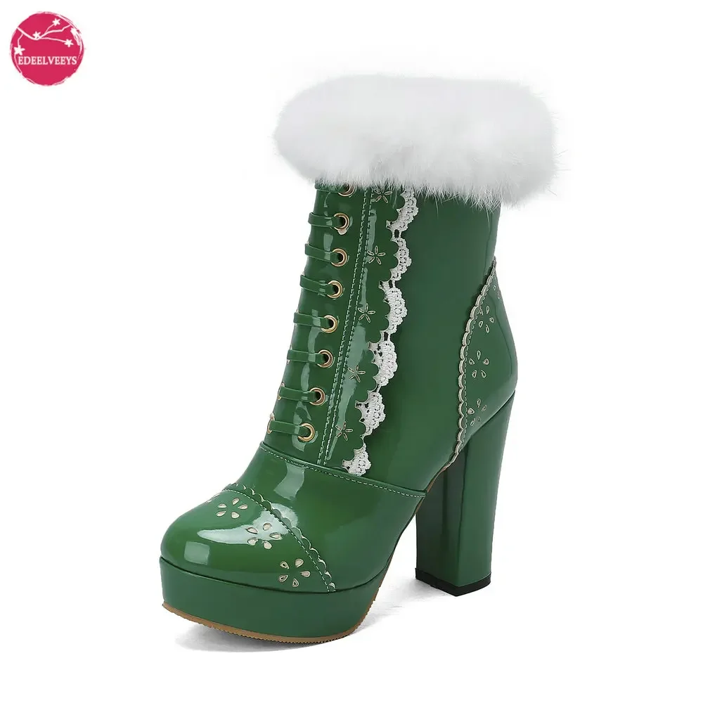 Women Winter Warm Ankle Boots Hollowed Out Flower Design Lolita Cosplay Medieval Victorian Renaissance Wear Patent Leather Shoes
Women Winter Warm Ankle Boots Hollowed Out Flower Design Lolita Cosplay Medieval Victorian Renaissance Wear Patent Leather Shoes