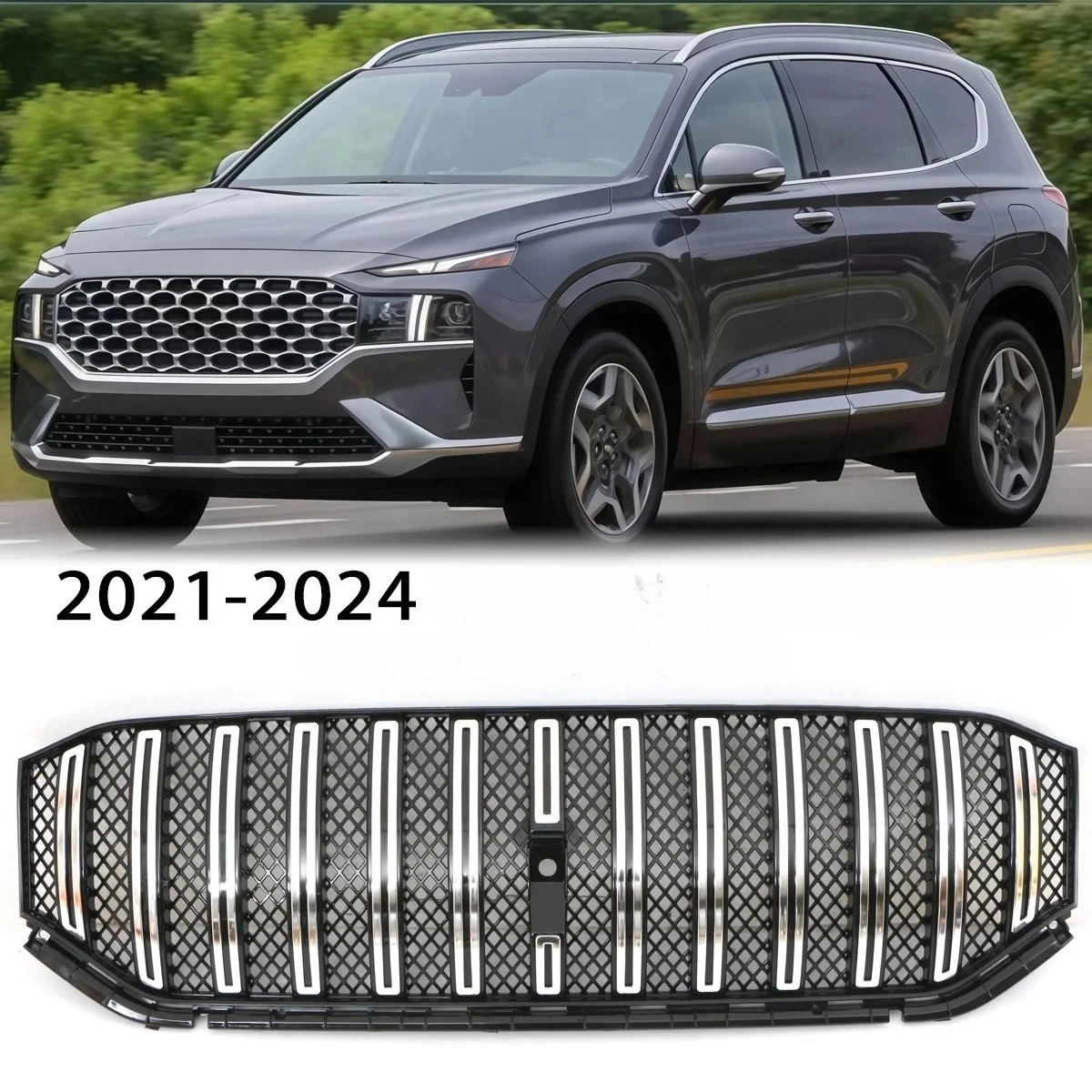 Fits For Hyundai Santa Fe 2021 2022 2023 2024 Grille Black / Chrome Car Front Bumper Grill Center Grille Auto Racing Grills
Fits For Hyundai Santa Fe 2021 2022 2023 2024 Grille Black / Chrome Car Front Bumper Grill Center Grille Auto Racing Grills