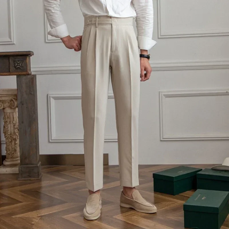 Men's Light Luxury Naples Slim-fit Dress Pants Fashion Casual Solid Color British Retro Premium Elegant Popular Leisure Trousers
Men's Light Luxury Naples Slim-fit Dress Pants Fashion Casual Solid Color British Retro Premium Elegant Popular Leisure Trousers